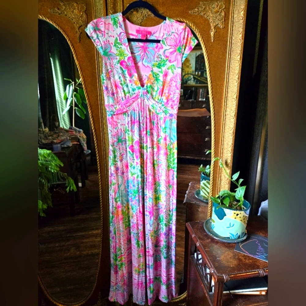 Lilly Pulitzer Pink and Blue Floral Dress